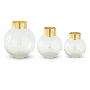 Gold Rim Round Vases