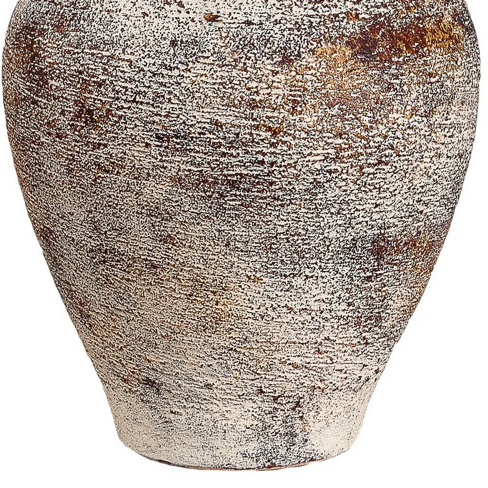 Gov 27 Inch Table Lamp, Beige Drum Shade, Vase Shaped Body, Painted Surface By Casagear Home