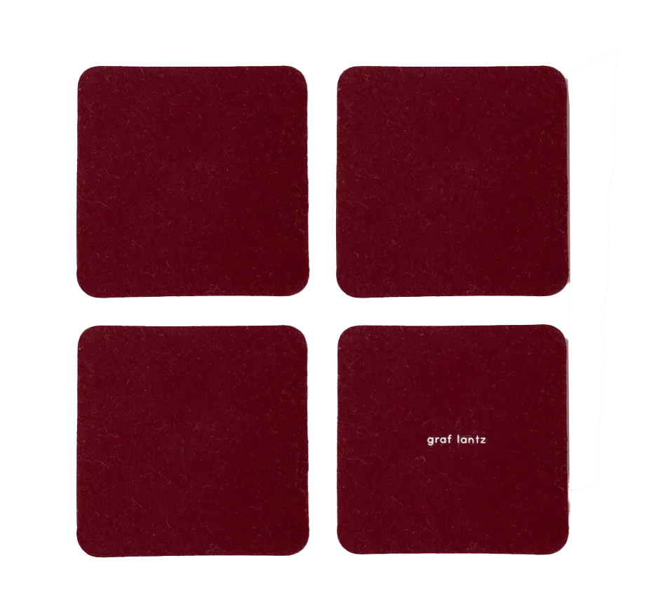 Graf Lantz Bierfilzl Square Felt Coaster – Burgundy – 4pk