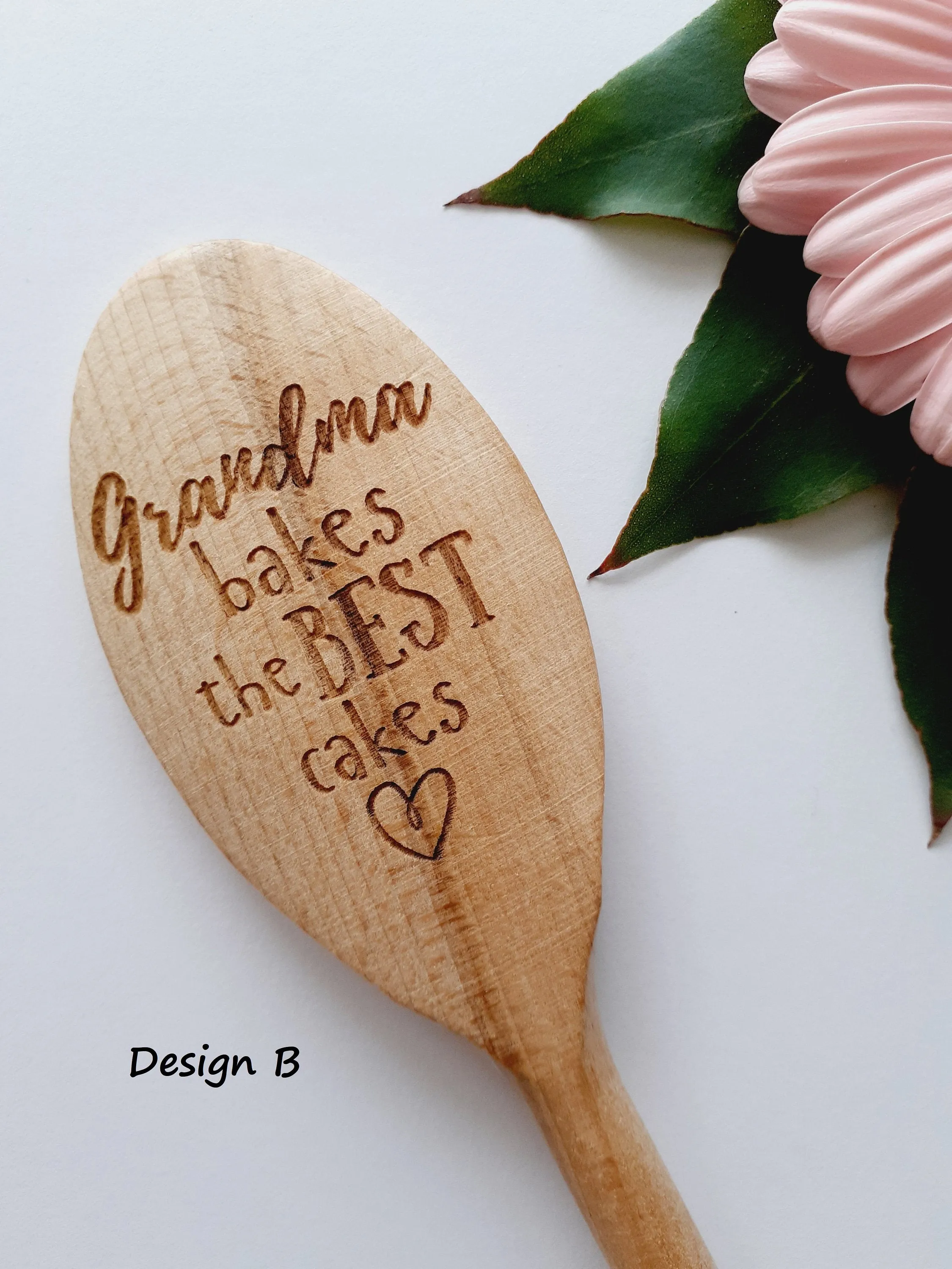 Grandma, Nana, Nanny, Granny, Gran, Mum, Dad, Bakes the best cakes Personalised Wooden Spoons, Cake Baking, Birthday Gift, Present Cooking