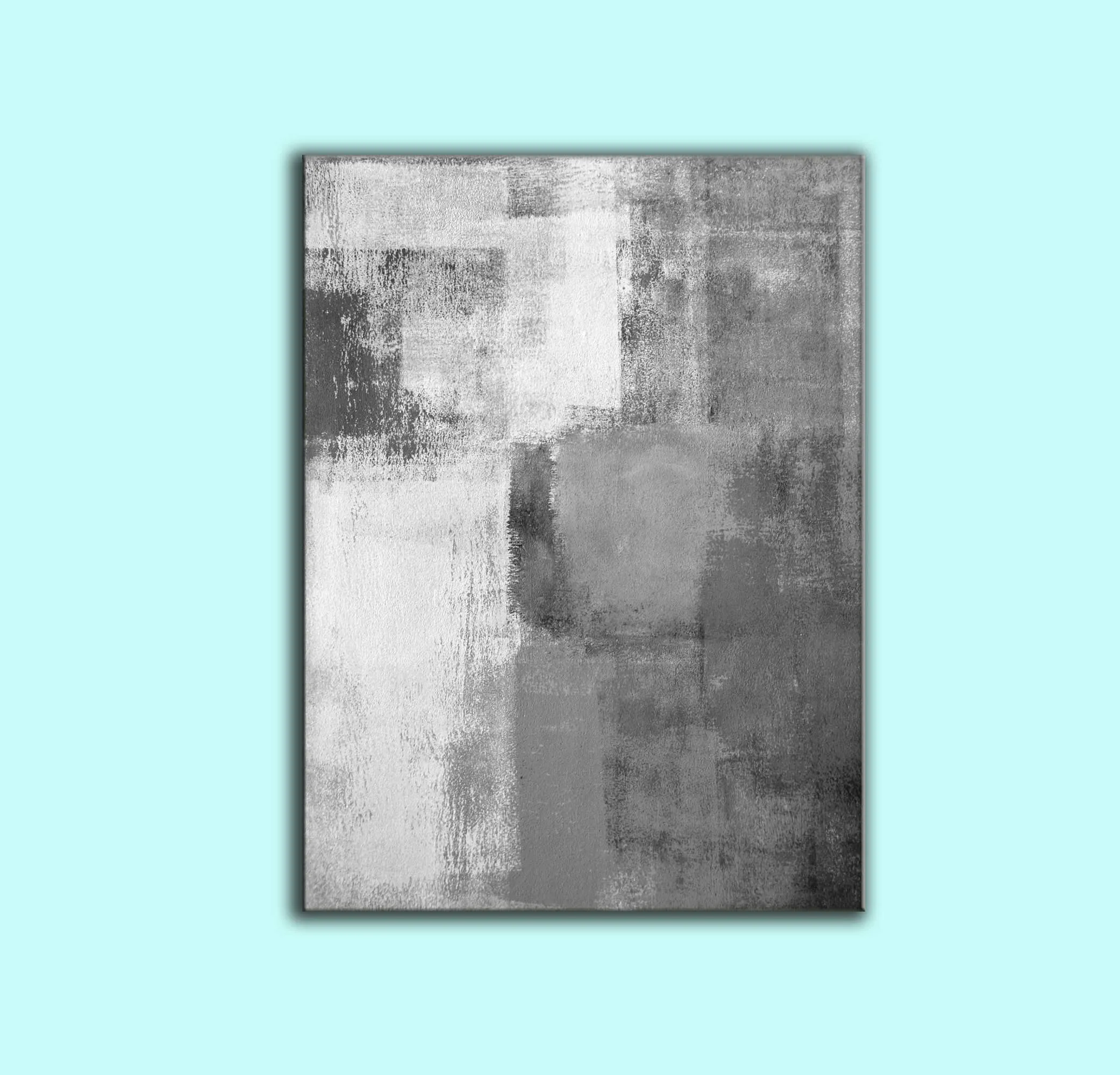 Gray White Modern Abstract Painting,living Room Painting Bedroom Yp063