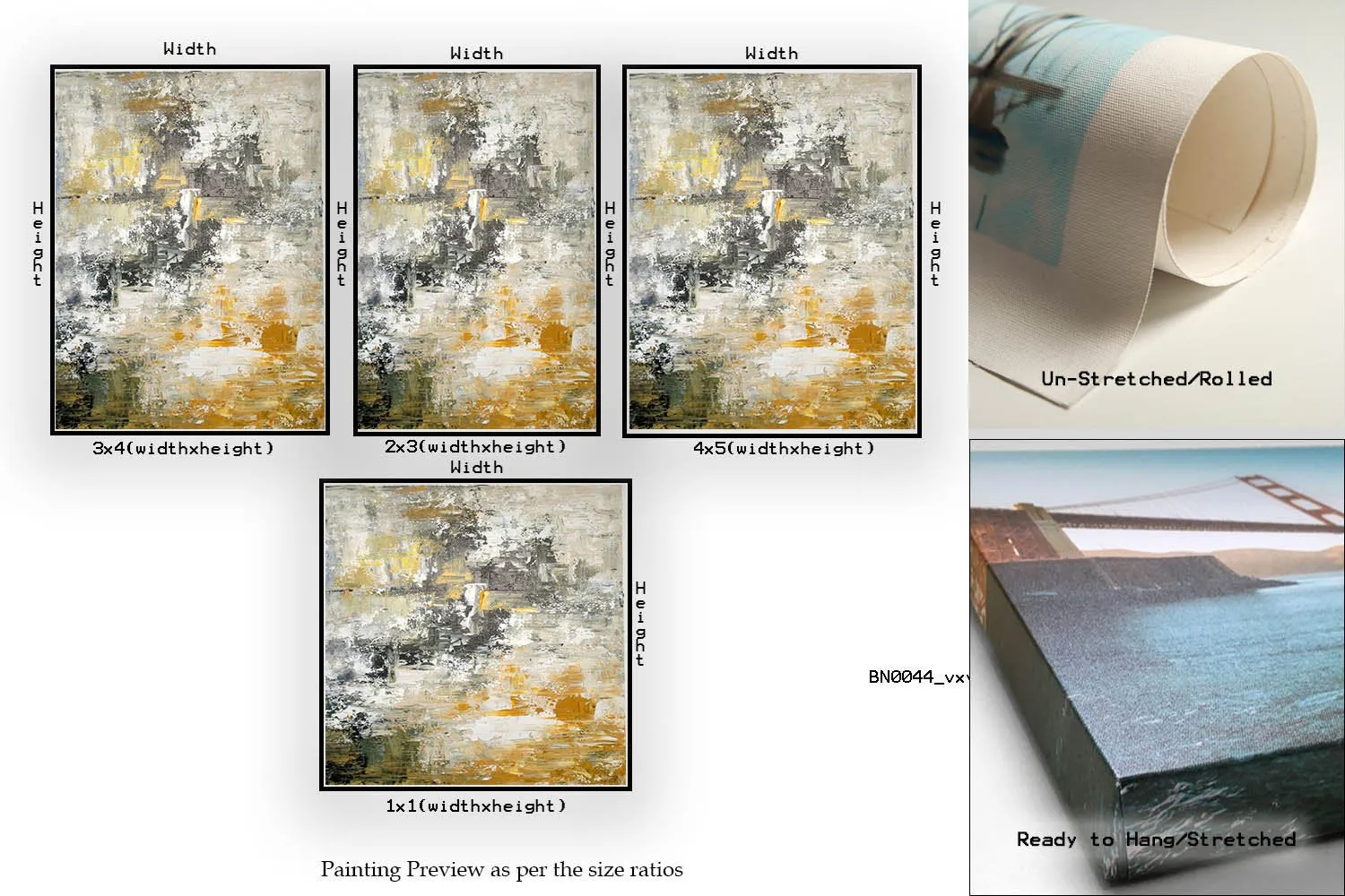 Gray Yellow Abstract Painting Unique Painting Art Home Decor Fp069
