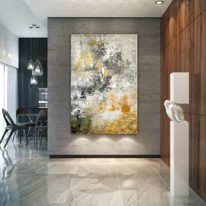 Gray Yellow Abstract Painting Unique Painting Art Home Decor Fp069