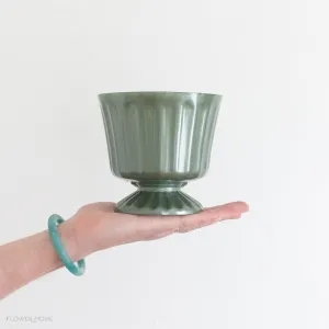 Green Footed Jardinere Vase