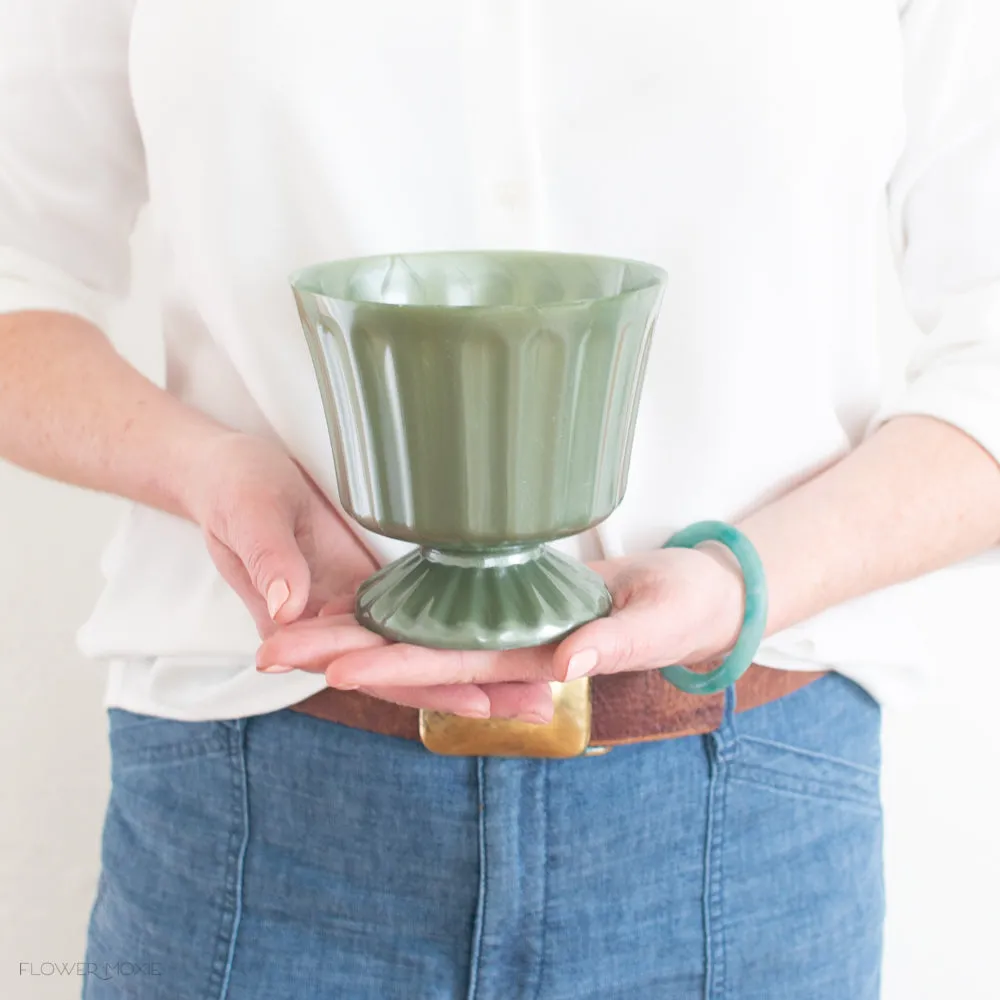 Green Footed Jardinere Vase