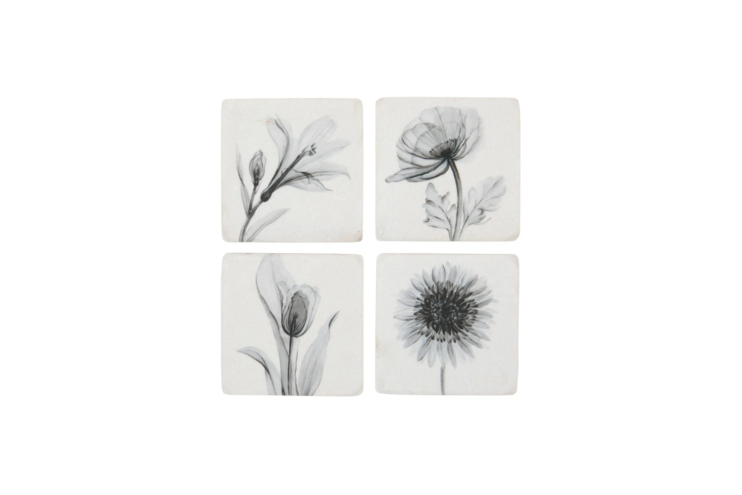 Grey Flower Coasters