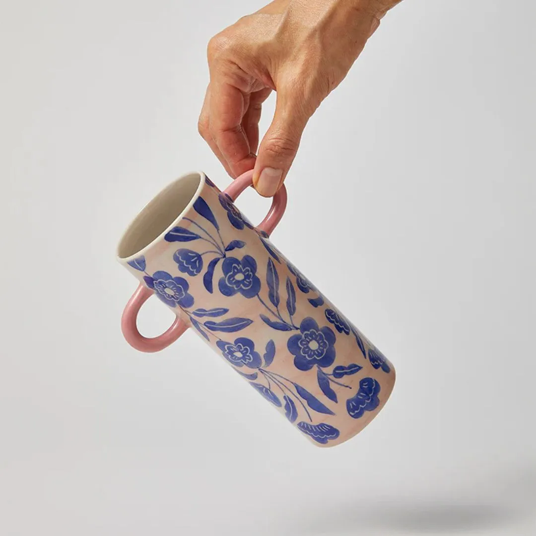 Griffe Blue Floral Bud Vase
