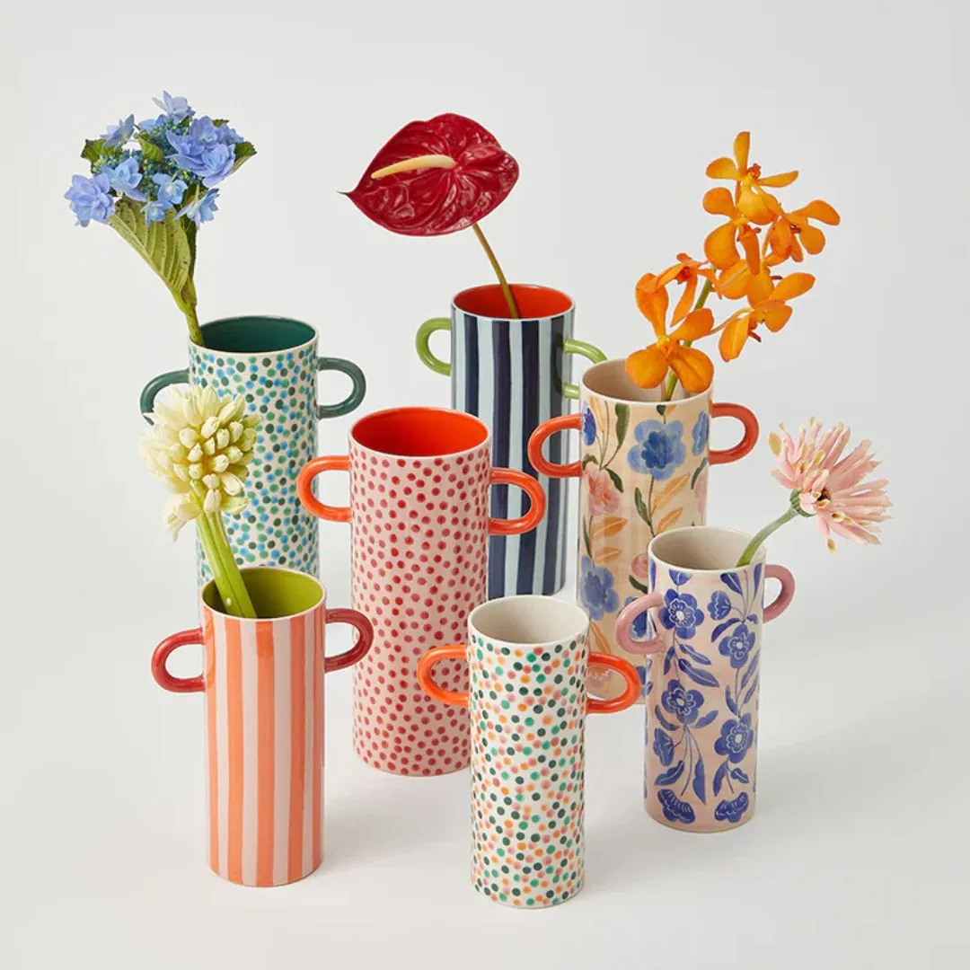 Griffe Blue Floral Bud Vase