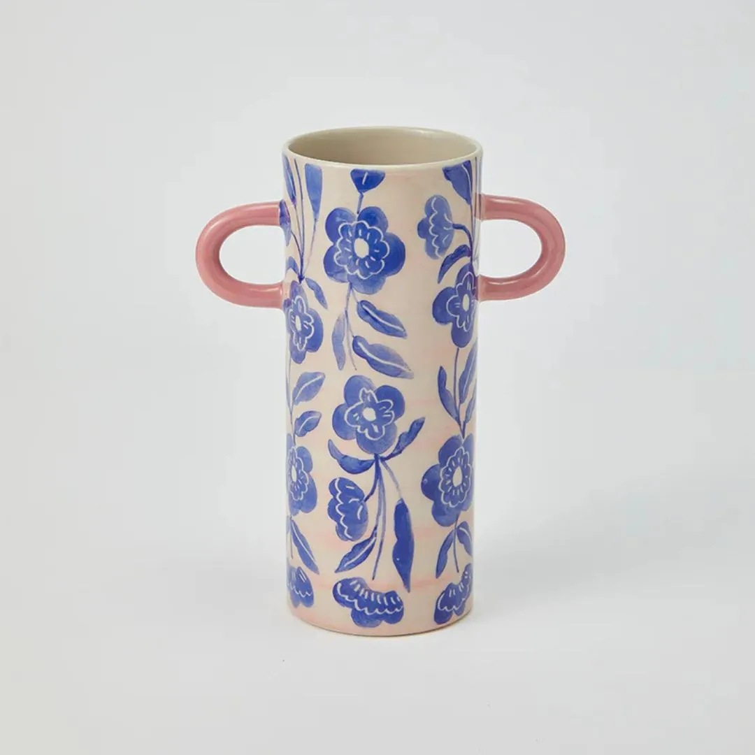 Griffe Blue Floral Bud Vase