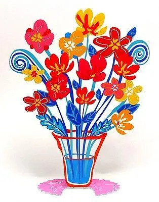 Hand Made High Design Flowers in Colored Metal Made