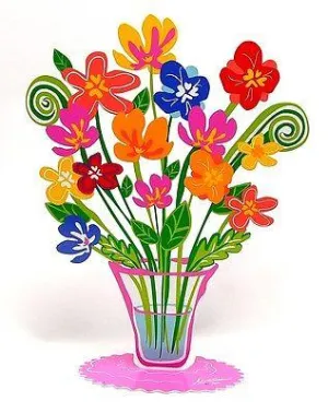 Hand Made High Design Flowers in Colored Metal Made