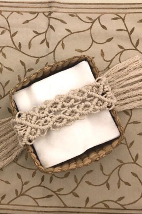 Handcrafted Reed Spa Basket With Macrame Detailing- Boho