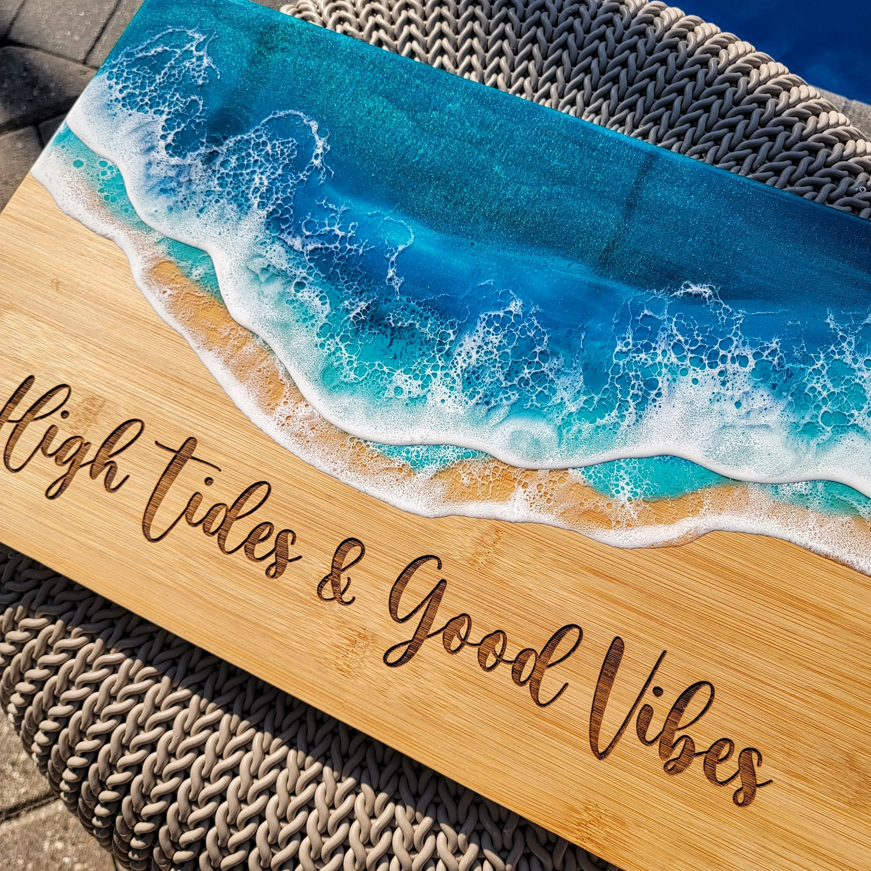 High Tides & Good Vibes Serving Board
