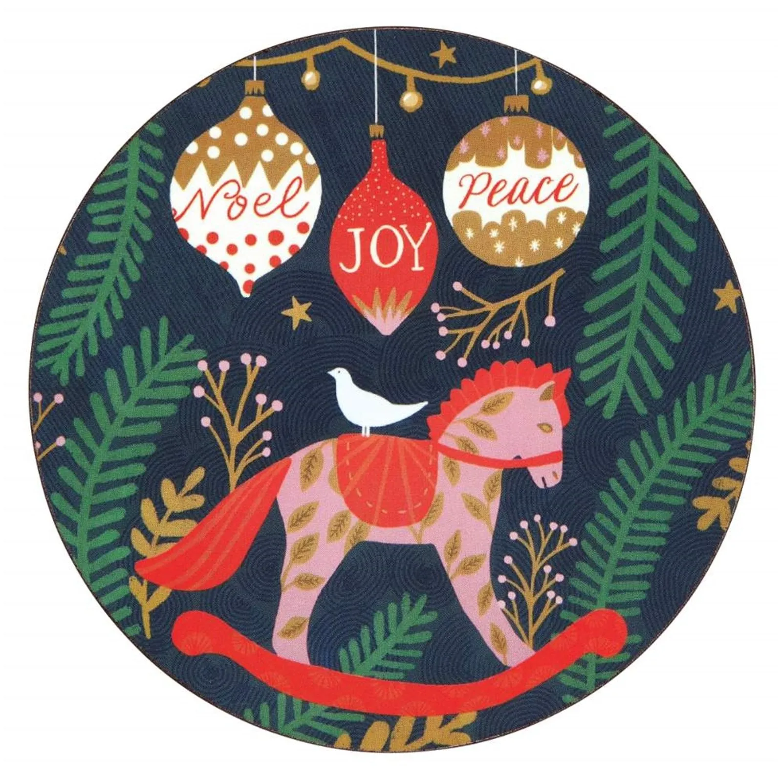 Holiday Horse Round Coaster - Set of 4