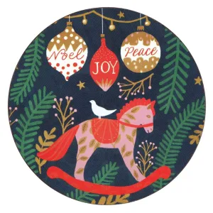 Holiday Horse Round Coaster - Set of 4