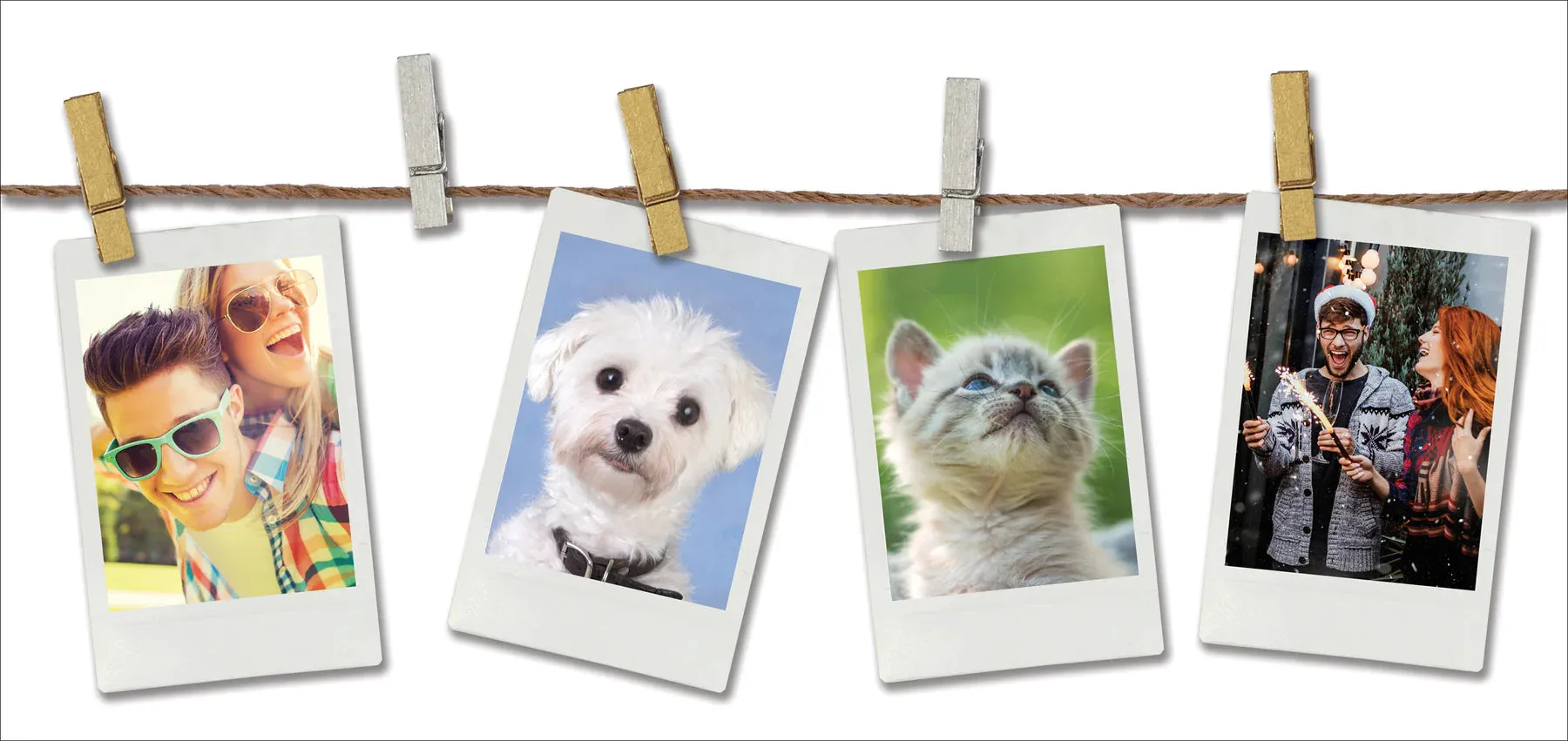 Instant Film Photo Clips, Gold/Silver
