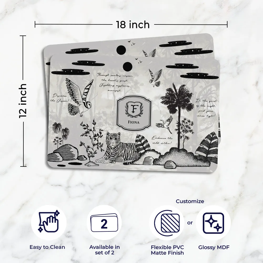 Jungle's Sonnet Tableware Set (4 Placemats & 4 Casters)