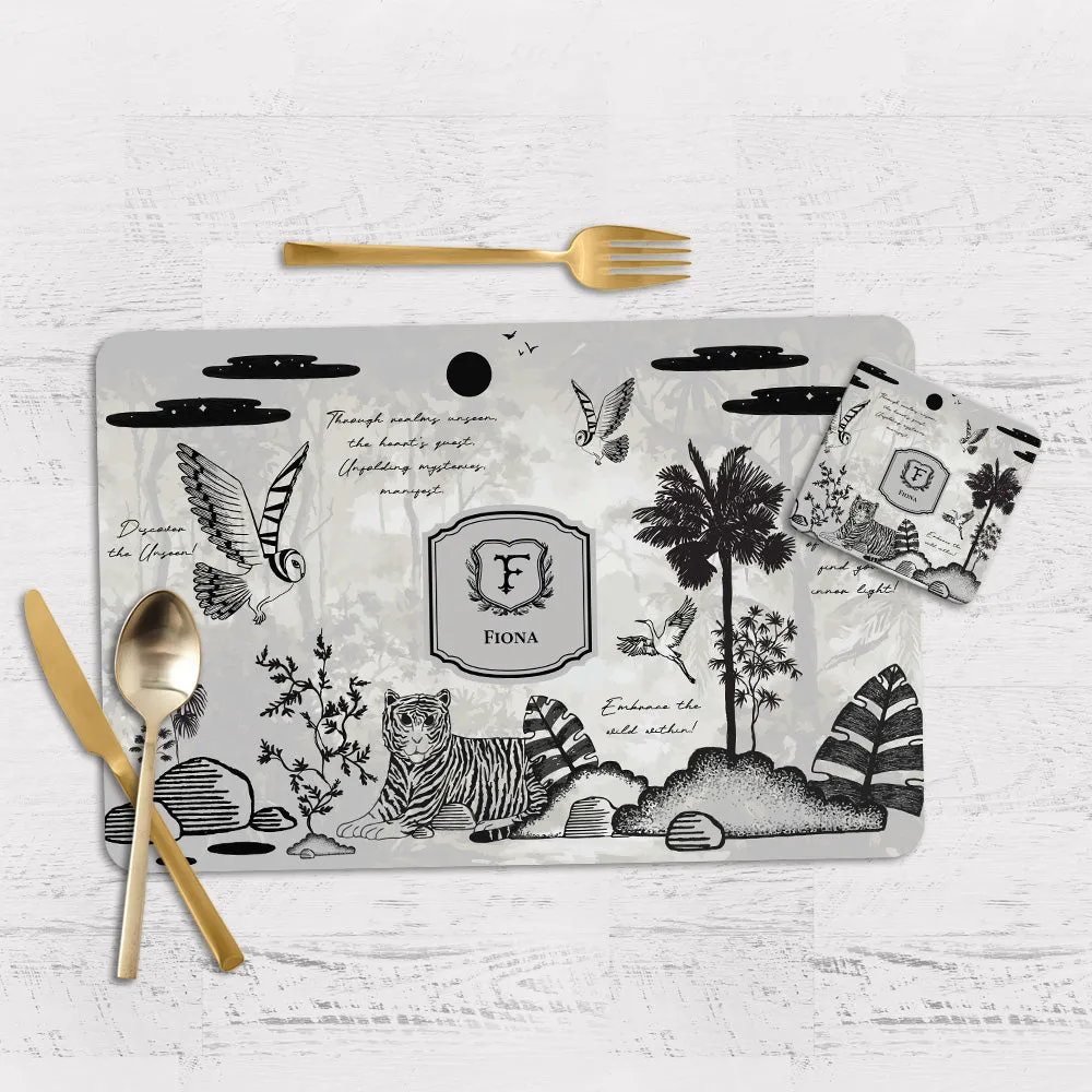 Jungle's Sonnet Tableware Set (4 Placemats & 4 Casters)