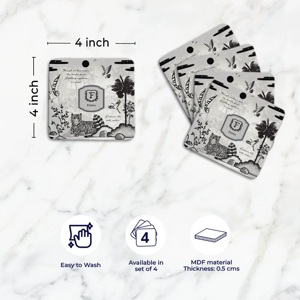 Jungle's Sonnet Tableware Set (4 Placemats & 4 Casters)