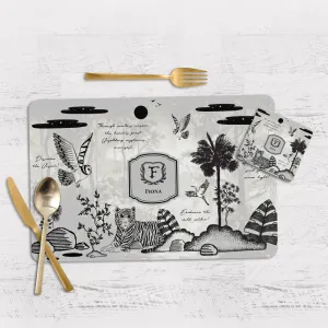 Jungle's Sonnet Tableware Set (4 Placemats & 4 Casters)