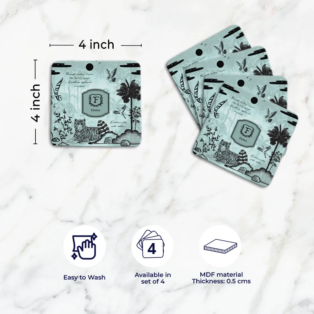 Jungle's Sonnet Tableware Set (4 Placemats & 4 Casters)