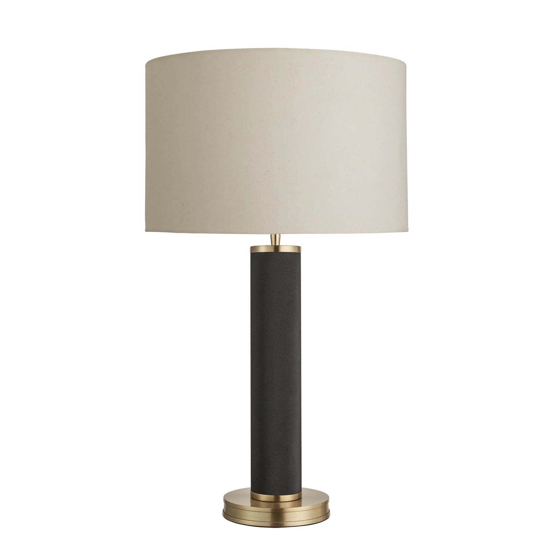 Knurled Pillar Table Lamp - Black