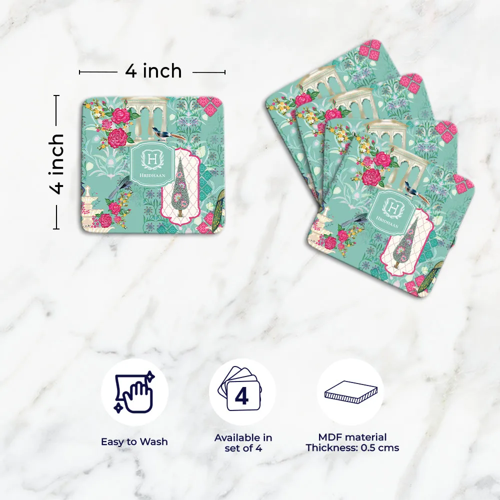 Koyal's Dream Tableware Set (4 Placemats & 4 Casters)