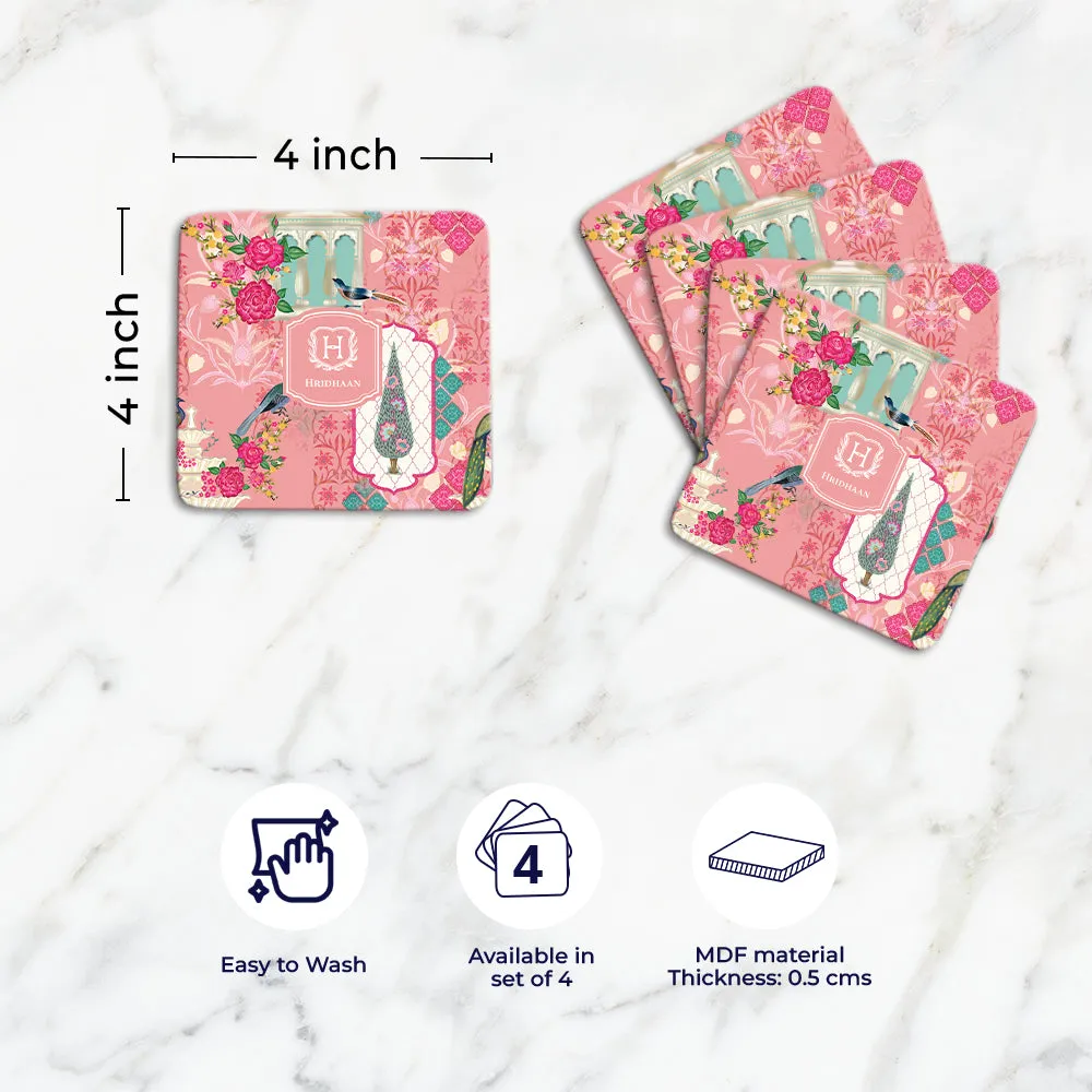 Koyal's Dream Tableware Set (4 Placemats & 4 Casters)