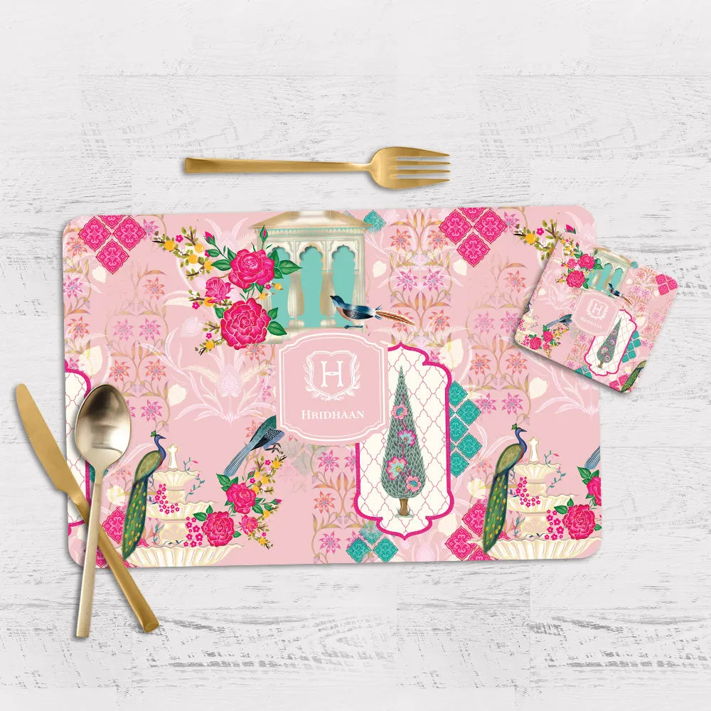 Koyal's Dream Tableware Set (4 Placemats & 4 Casters)