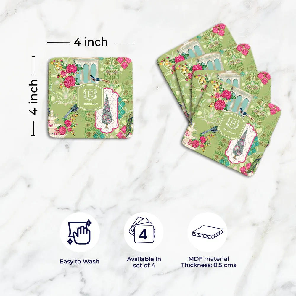 Koyal's Dream Tableware Set (4 Placemats & 4 Casters)