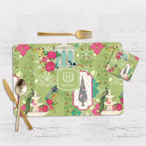 Koyal's Dream Tableware Set (4 Placemats & 4 Casters)
