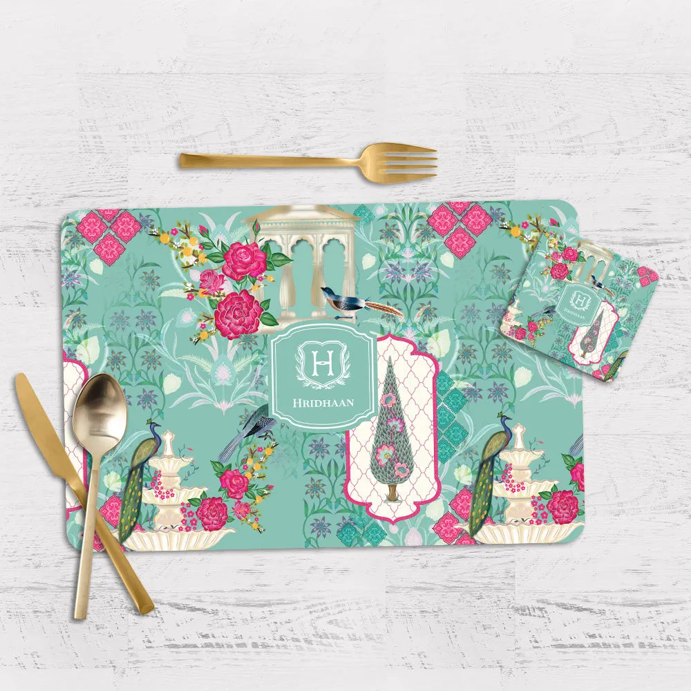 Koyal's Dream Tableware Set (4 Placemats & 4 Casters)