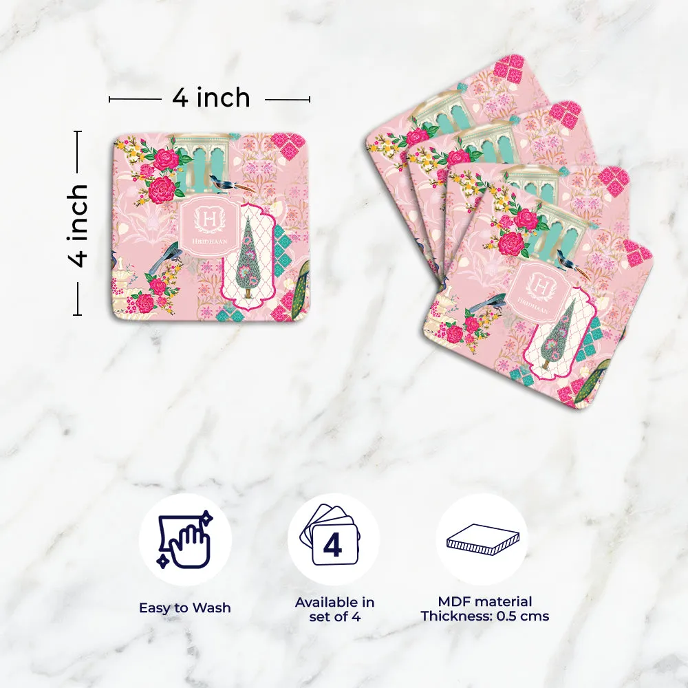 Koyal's Dream Tableware Set (4 Placemats & 4 Casters)