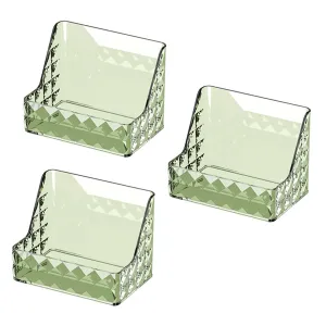Kuber Industries Pack of 3 Crystal Finish Wall hanging Jewellery Box | Multipurpose Stackable Makeup Organiser | Ideal for Cosmetics, Skincare, Lipsticks, Nail Care| YM.6673D | Dark Green