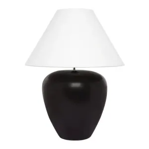 Lamp Ceramic Black Base White Shade