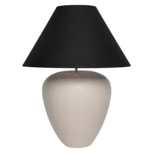 Lamp Ceramic Natural Base Black Shade