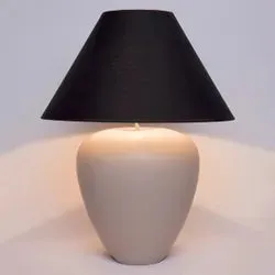 Lamp Ceramic Natural Base Black Shade