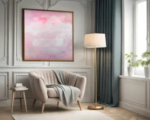 Large original Blush pink contemporary abstract painting by Camilo Mattis