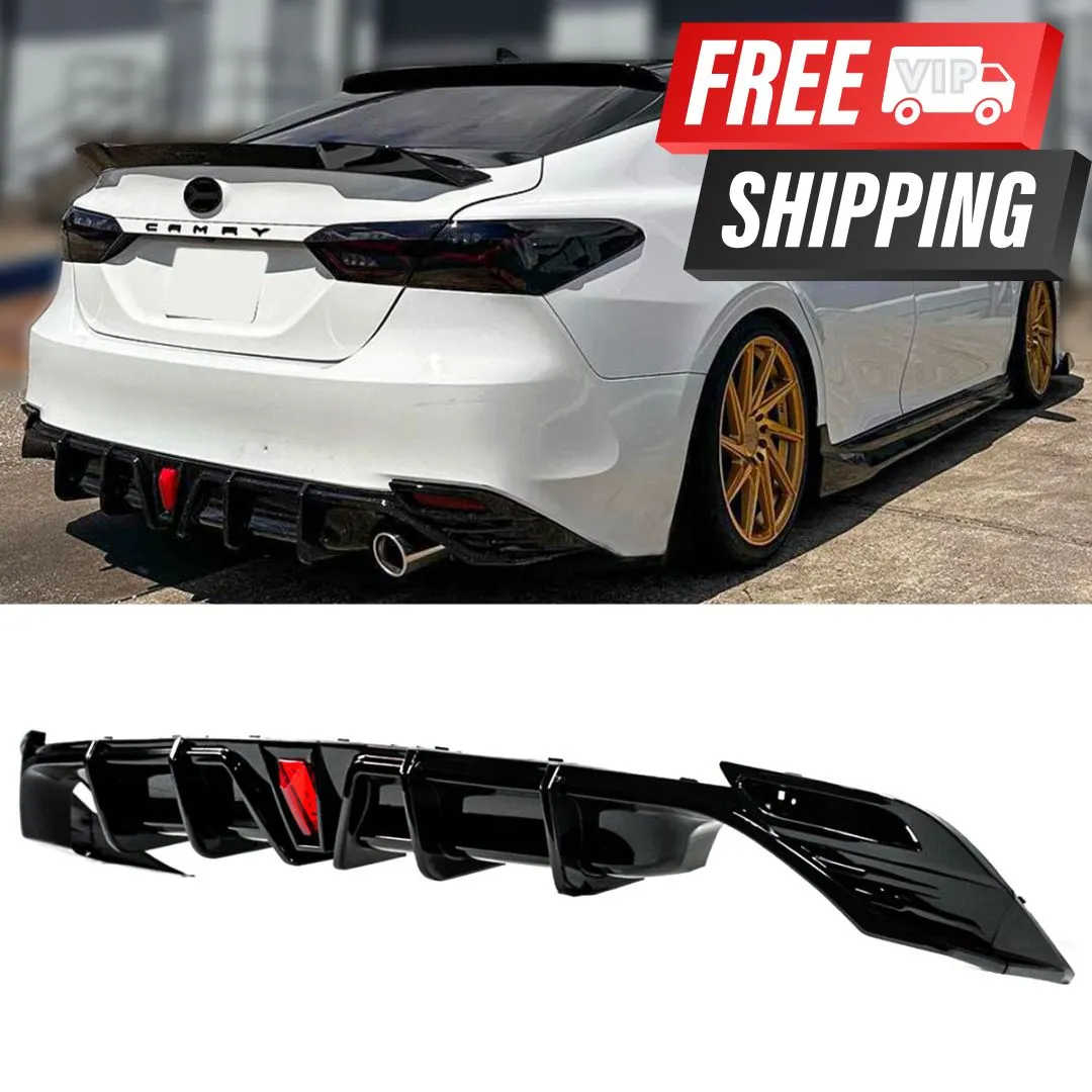 LE & XLE Rear Bumper Diffuser Gloss Black Body Kit Compatible For 2018-2024 Toyota Camry LE XLE - VIP Price Free Shipping Item