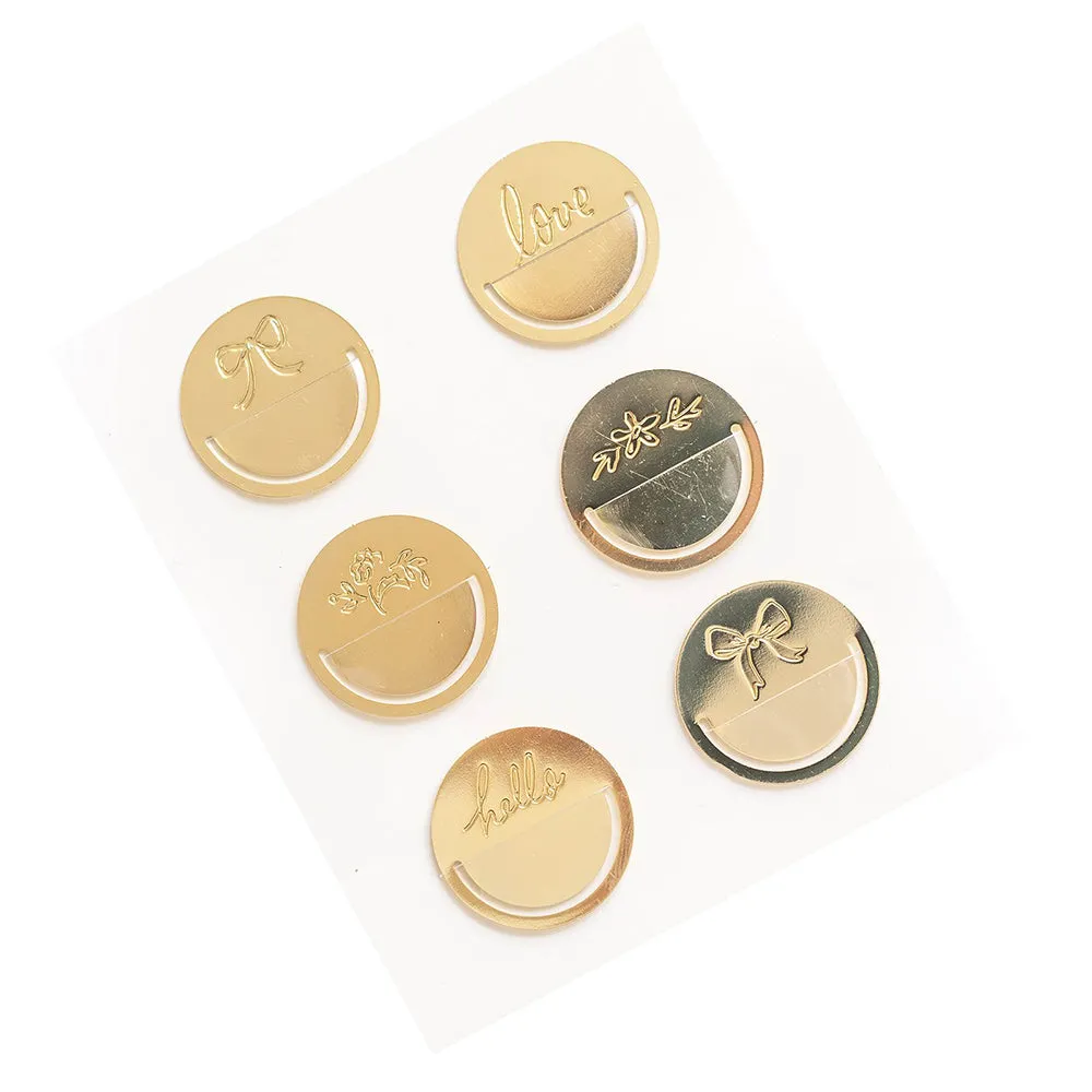 Maggie Holmes Garden Party Circle Paper Clips 6 pack - Gold*
