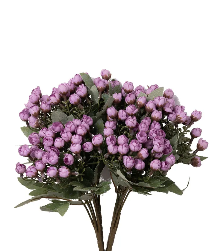 Miniature bud rose Purple- Set of 2