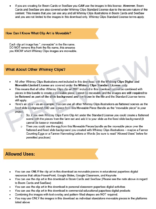 Moveable Food Clip Art for Paperless Resources
