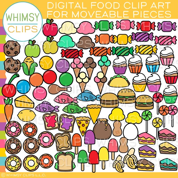 Moveable Food Clip Art for Paperless Resources