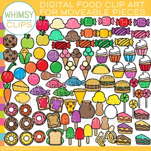 Moveable Food Clip Art for Paperless Resources