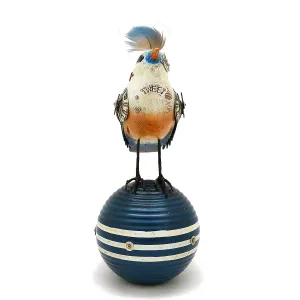 Mullanium White Red Blue Vireo Bird Croquet Ball Artists Jim Tori Mullan Steampunk Handmade