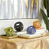 Multi Colored Glass Abstract Sculture - 4 Assorted - 5"W X 5"H