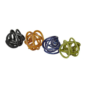 Multi Colored Glass Abstract Sculture - 4 Assorted - 5"W X 5"H