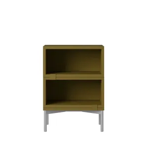 muuto | stacked storage system | bedside table config 1 | brown green