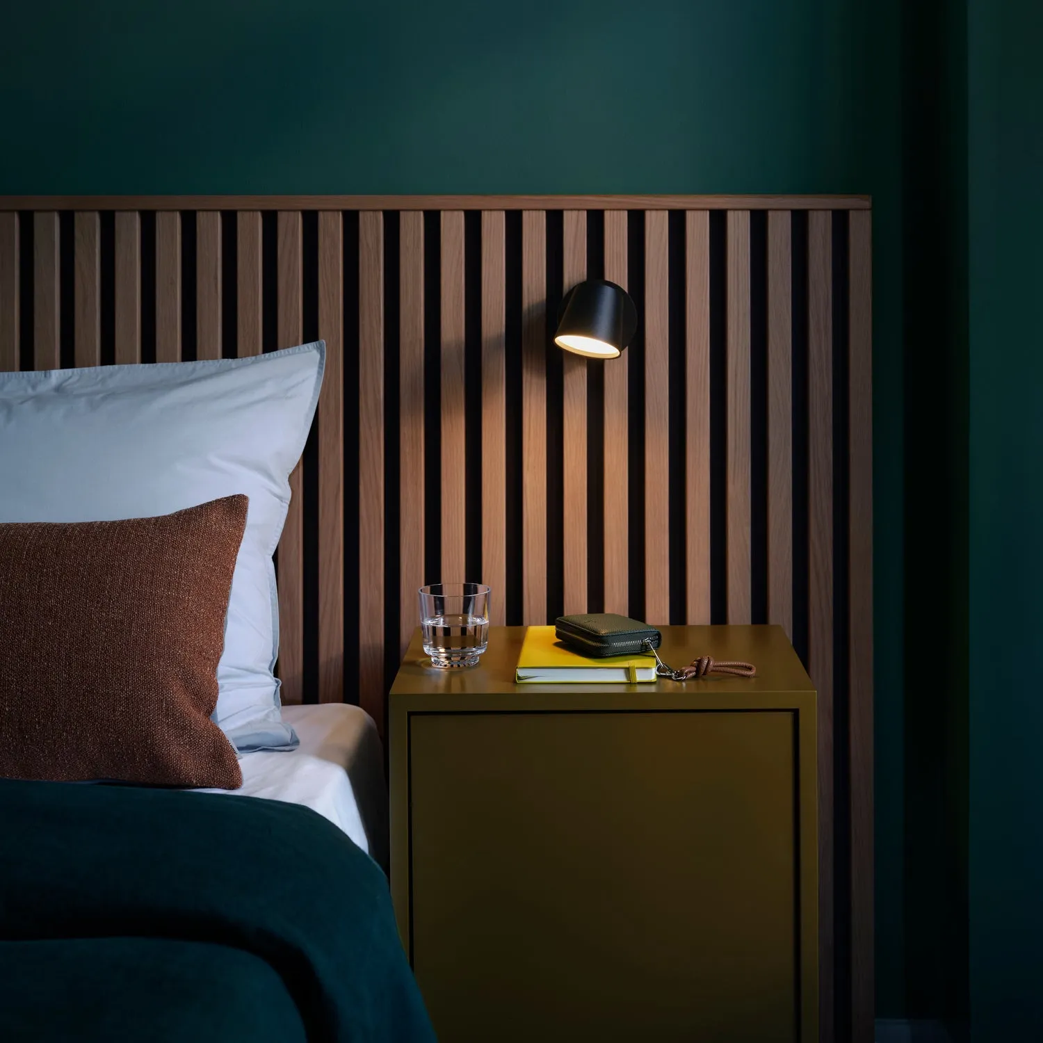 muuto | stacked storage system | bedside table config 1 | brown green