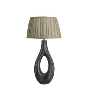 Ornate Ellipse Table Lamp - Pewter